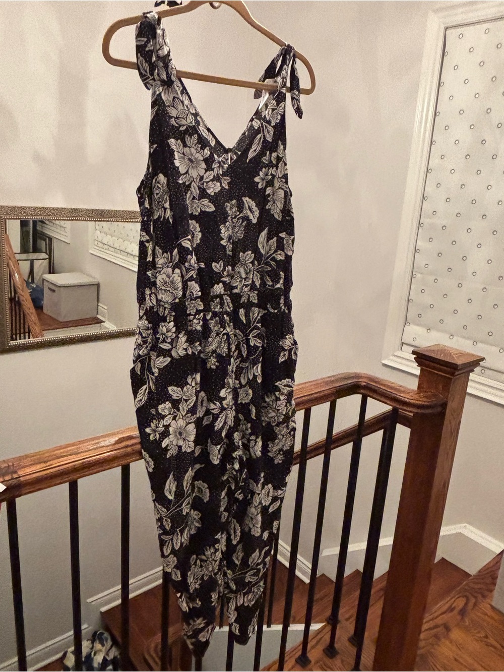 Black Floral Tie-Shoulder pants Jumpsuit by Additionelle
